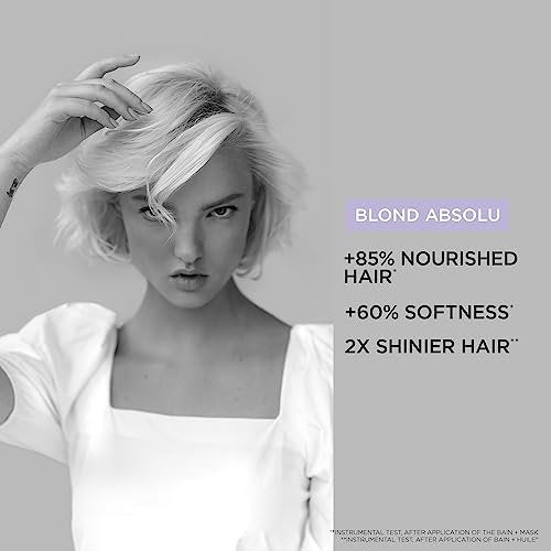 Kerastase Blond Absolu Ultra-Violet Purple Hair Mask for Lightened, Highlighted and Grey Hair - Neutralizes Brassy and Yellow Undertones with Hyaluronic Acid, 6.8 Fl Oz Avelisse