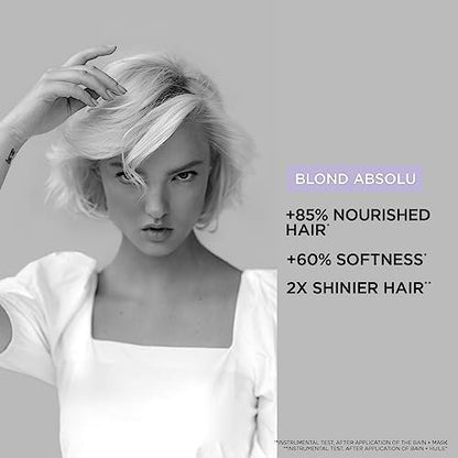 Kerastase Blond Absolu Ultra-Violet Purple Hair Mask for Lightened, Highlighted and Grey Hair - Neutralizes Brassy and Yellow Undertones with Hyaluronic Acid, 6.8 Fl Oz Avelisse