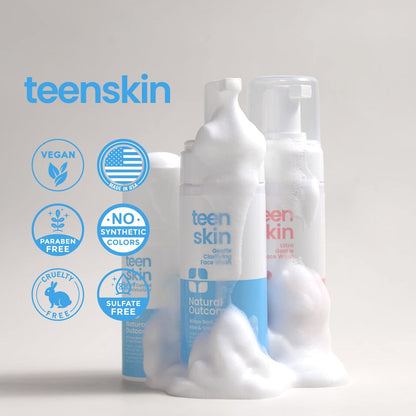 Teen Skin Care Kit 3-Step | Acne Face Wash, Toner & Moisturizer for Teens Preteens & Kids | Natural Outcome Avelisse