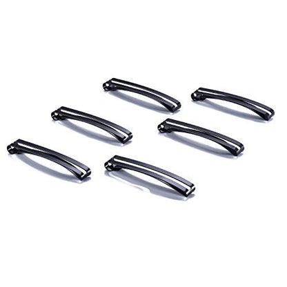 Pack of 24 Metal Hair Barrettes Clips – No-Slip Grip Stay Tight Barrettes for Girls and Women, Black