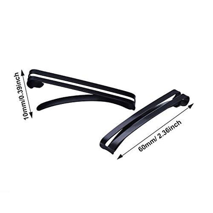 Pack of 24 Metal Hair Barrettes Clips – No-Slip Grip Stay Tight Barrettes for Girls and Women, Black