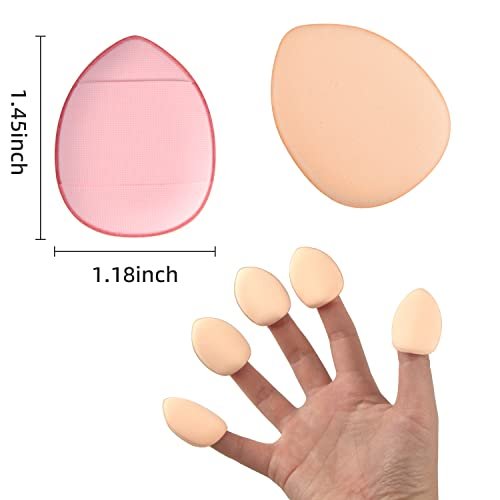 bAnpinSH Finger Puff 12-Pack: Mini Makeup Sponges for Foundation, Concealer & Eyeshadow (5 Colors) - görsel 10