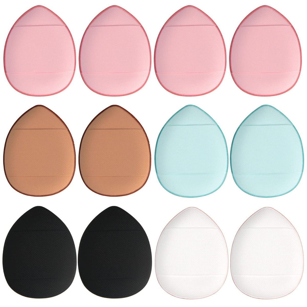 bAnpinSH Finger Puff 12-Pack: Mini Makeup Sponges for Foundation, Concealer & Eyeshadow (5 Colors) - görsel 1