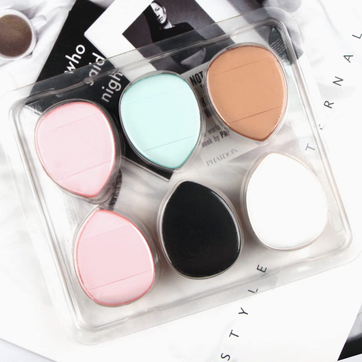 bAnpinSH Finger Puff 12-Pack: Mini Makeup Sponges for Foundation, Concealer & Eyeshadow (5 Colors) - görsel 5