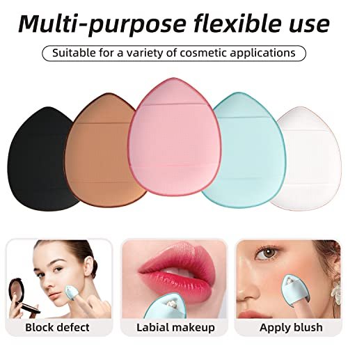 bAnpinSH Finger Puff 12-Pack: Mini Makeup Sponges for Foundation, Concealer & Eyeshadow (5 Colors) - görsel 4