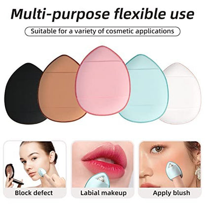 bAnpinSH Finger Puff 12-Pack: Mini Makeup Sponges for Foundation, Concealer & Eyeshadow (5 Colors)