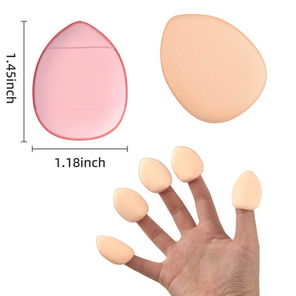 bAnpinSH Finger Puff 12-Pack: Mini Makeup Sponges for Foundation, Concealer & Eyeshadow (5 Colors)