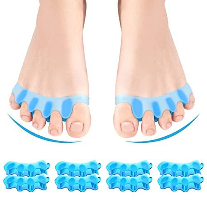 Juzure 8 PCS Professional Silicone Toe Separators for Bunions & Toe Straightening - Correct, Stretch & Realign Toes Naturally