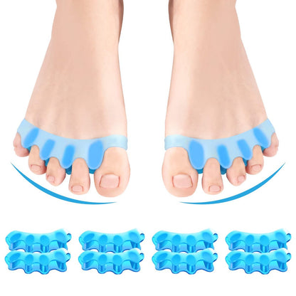 Juzure 8 PCS Professional Silicone Toe Separators for Bunions & Toe Straightening - Correct, Stretch & Realign Toes Naturally