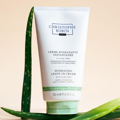 Christophe Robin Hydrating Leave-In Cream with Aloe Vera – Nourishing, Softening, Heat Protection for Dry Hair (5 fl. oz)