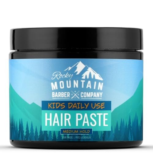 Rocky Mountain Barber Company Kids Hair Styling Paste for Boys - Large 4 oz Tub - Medium Hold Gel for All Hairstyles - Citrus Scent - görsel 1