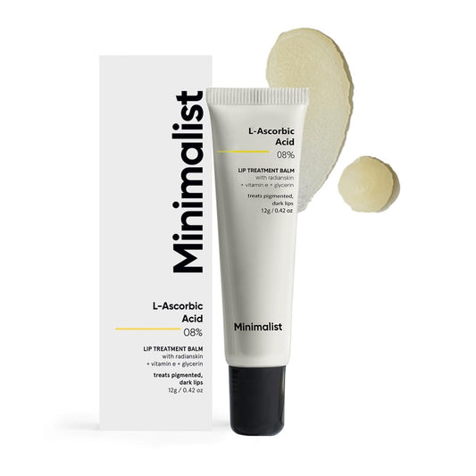 Minimalist Lip Balm with L-Ascorbic Acid 8% - Moisturizing, Softening & Brightening for Women & Men - 0.42 oz