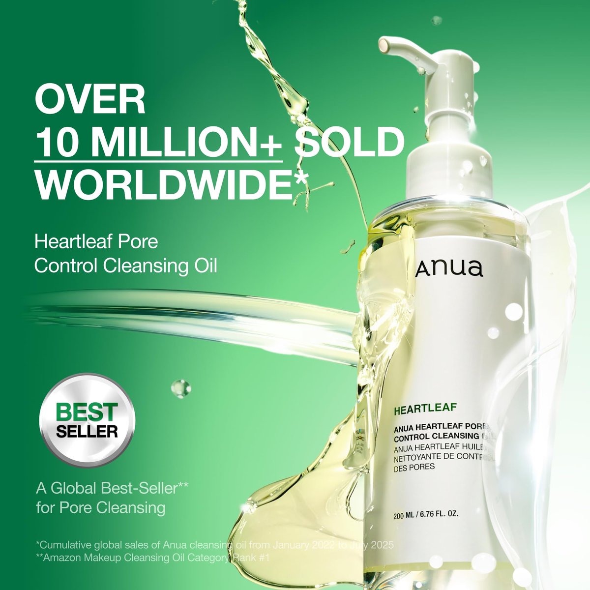 Anua Heartleaf Pore Control Cleansing Oil – Gentle Makeup Remover & Pore Cleanser for All Skin Types, Korean Skincare (6.76 fl oz) Avelisse