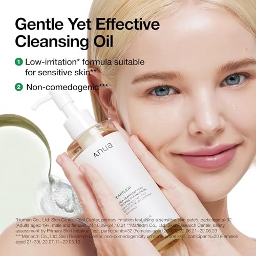 Anua Heartleaf Pore Control Cleansing Oil – Gentle Makeup Remover & Pore Cleanser for All Skin Types, Korean Skincare (6.76 fl oz) Avelisse
