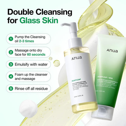 Anua Heartleaf Pore Control Cleansing Oil – Gentle Makeup Remover & Pore Cleanser for All Skin Types, Korean Skincare (6.76 fl oz) Avelisse