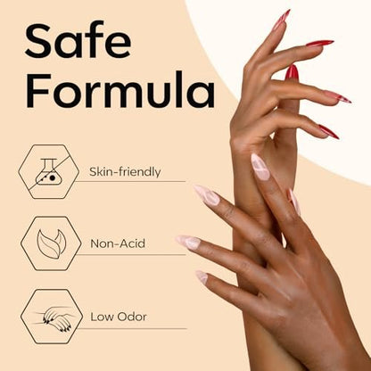 modelones Nail Glue Gel with Top Coat and Prep Dehydrator 3 PCS 15ml - 9 in One Gel Glue Kit for Easy Nail Extension
