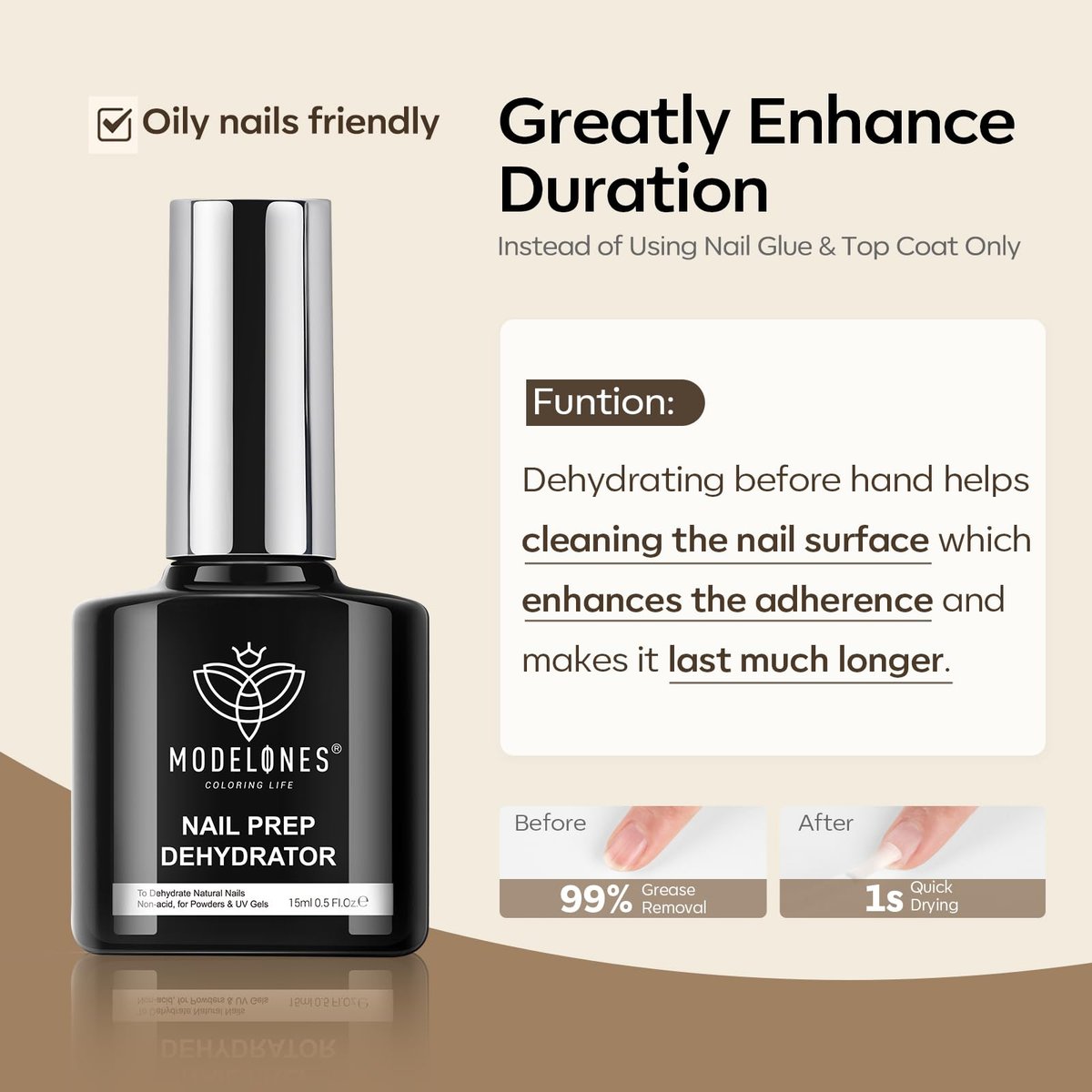 modelones Nail Glue Gel with Top Coat and Prep Dehydrator 3 PCS 15ml - 9 in One Gel Glue Kit for Easy Nail Extension - görsel 7