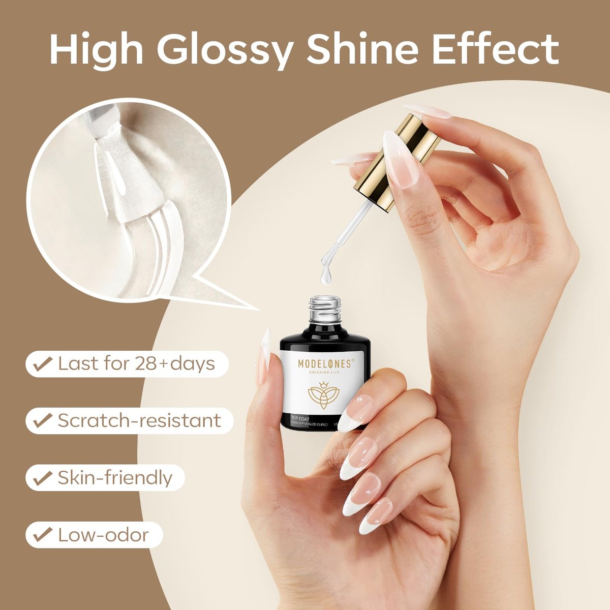 modelones Nail Glue Gel with Top Coat and Prep Dehydrator 3 PCS 15ml - 9 in One Gel Glue Kit for Easy Nail Extension - görsel 13