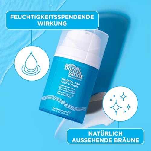 Bondi Sands Gradual Tan Face Lotion – Build a Natural Glow with Hydrating Shea Butter (50mL) Avelisse