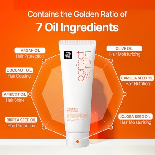 Mise En Scene Perfect Serum Treatment - Korean Hair Mask for Coating Effect, Home Care Wash-Off Conditioner, 11.15 Fl Oz (330ml) Avelisse