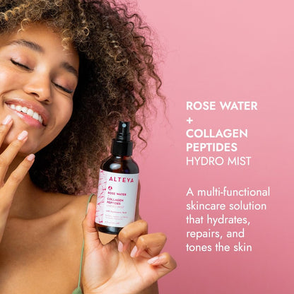 Alteya Organics Rose Water Face Toner with Collagen Peptides & Hyaluronic Acid – Hydrating Facial Mist for Anti-Aging, Firming & Radiant Skin – 4 Fl Oz (120mL) Avelisse