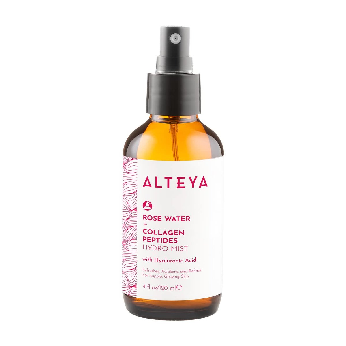 Alteya Organics Rose Water Face Toner with Collagen Peptides & Hyaluronic Acid – Hydrating Facial Mist for Anti-Aging, Firming & Radiant Skin – 4 Fl Oz (120mL) Avelisse