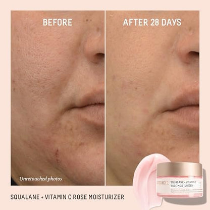 Biossance Squalane + Vitamin C Rose Face Moisturizer – Antioxidant-Rich Hydrating Lotion for Radiant Skin, 1.69 oz Avelisse