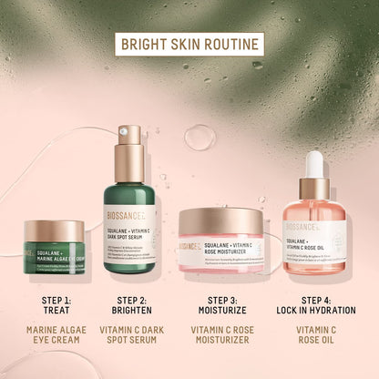 Biossance Squalane + Vitamin C Rose Face Moisturizer – Antioxidant-Rich Hydrating Lotion for Radiant Skin, 1.69 oz Avelisse