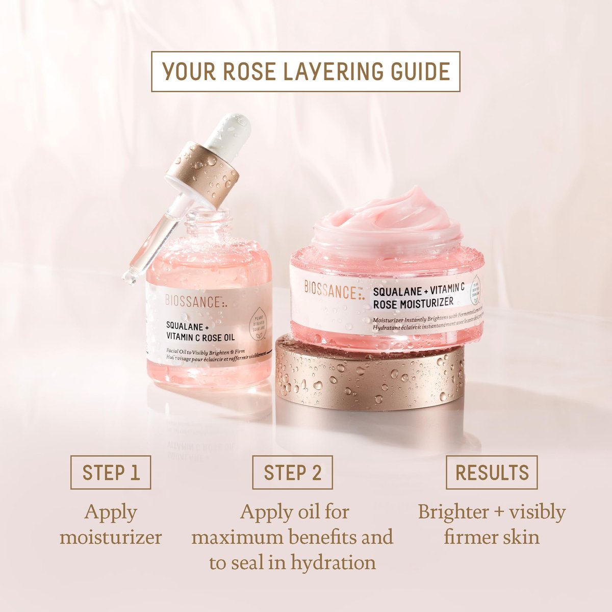 Biossance Squalane + Vitamin C Rose Face Moisturizer – Antioxidant-Rich Hydrating Lotion for Radiant Skin, 1.69 oz Avelisse