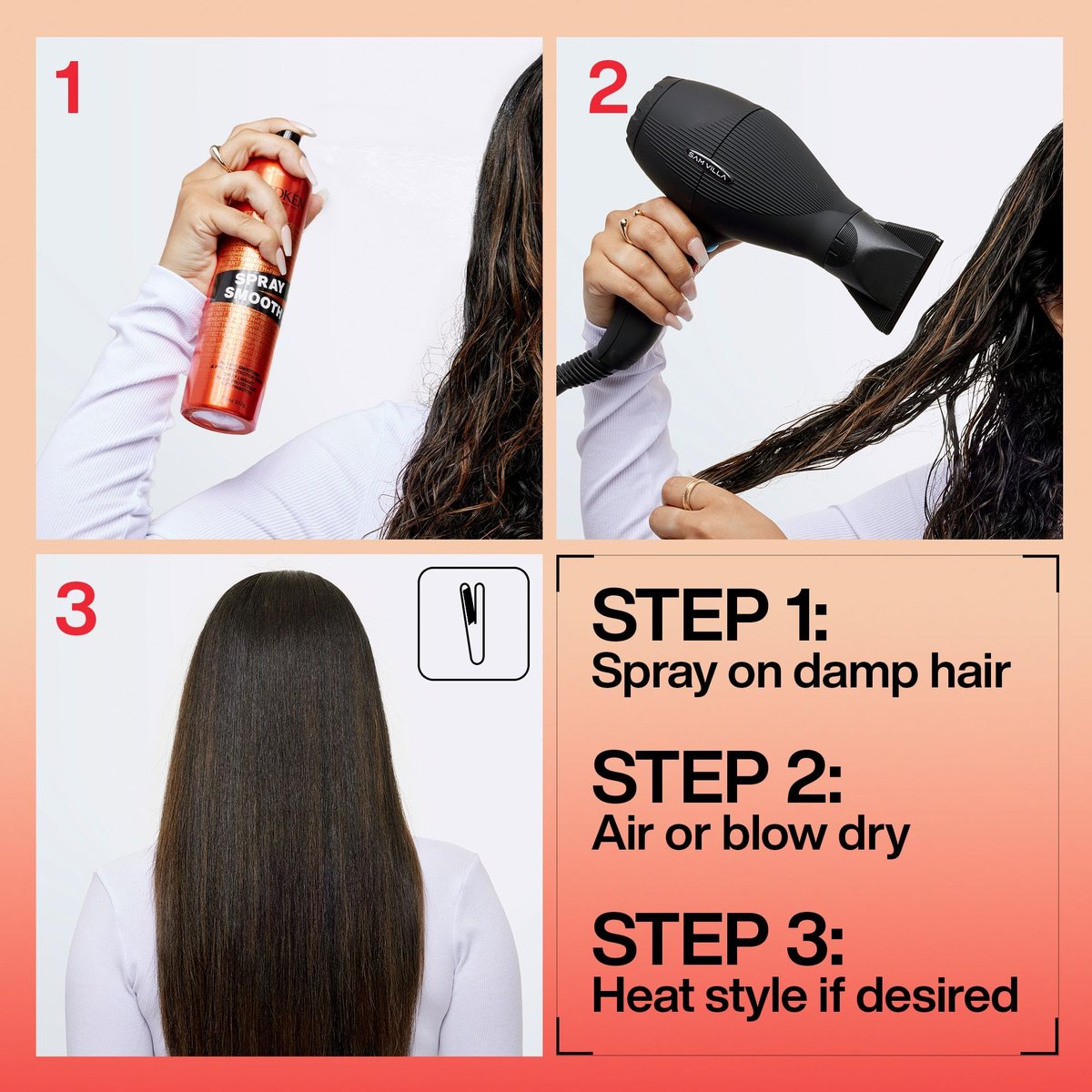 Redken Spray Smooth Anti Frizz Hair Spray – Frizz Control & Heat Protection, Instant Smoother, Citric Acid, Paraben & Sulfate Free, 2 oz - görsel 17