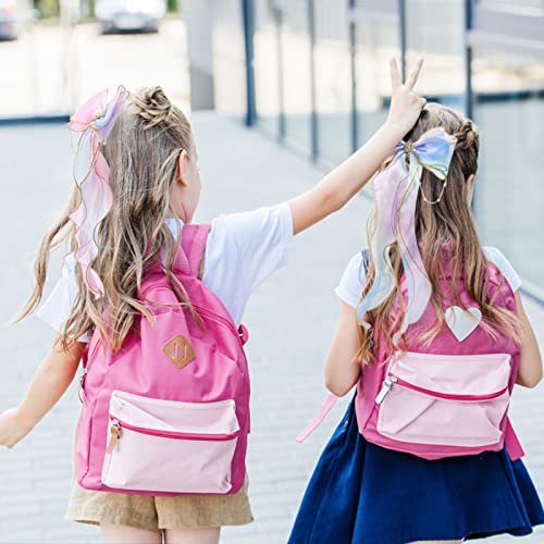 2 PCS Rainbow Ribbon Hair Bows for Girls - Princess Bowknot Hair Barrettes, Colorful Alligator Clips Hair Accessories - görsel 10