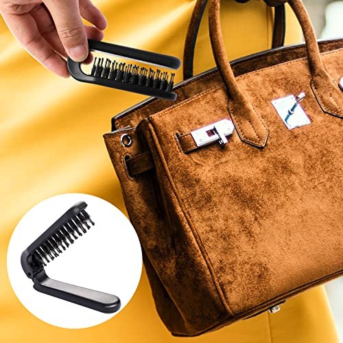 Sliverdew Travel Folding Hair Comb - Portable Boar Bristle Detangling Brush, Collapsible Pocket Hair Styling Tool for Women and Men (Black) - görsel 12