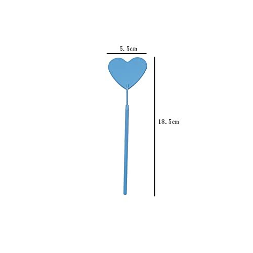 Heart Shape Eyelash Extension Mirror Set – 2 Pack Detachable Stainless Steel Lash Inspection Mirrors (Blue) - görsel 4
