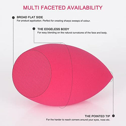 Extra Large 11cm Makeup Sponge Set – 2 Silicone Blenders with Holder for Face & Body