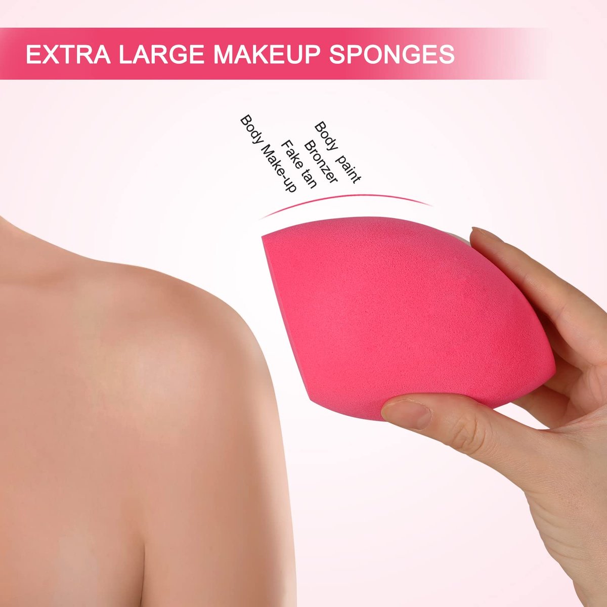 Extra Large 11cm Makeup Sponge Set – 2 Silicone Blenders with Holder for Face & Body - görsel 3