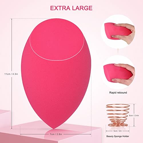 Extra Large 11cm Makeup Sponge Set – 2 Silicone Blenders with Holder for Face & Body - görsel 6