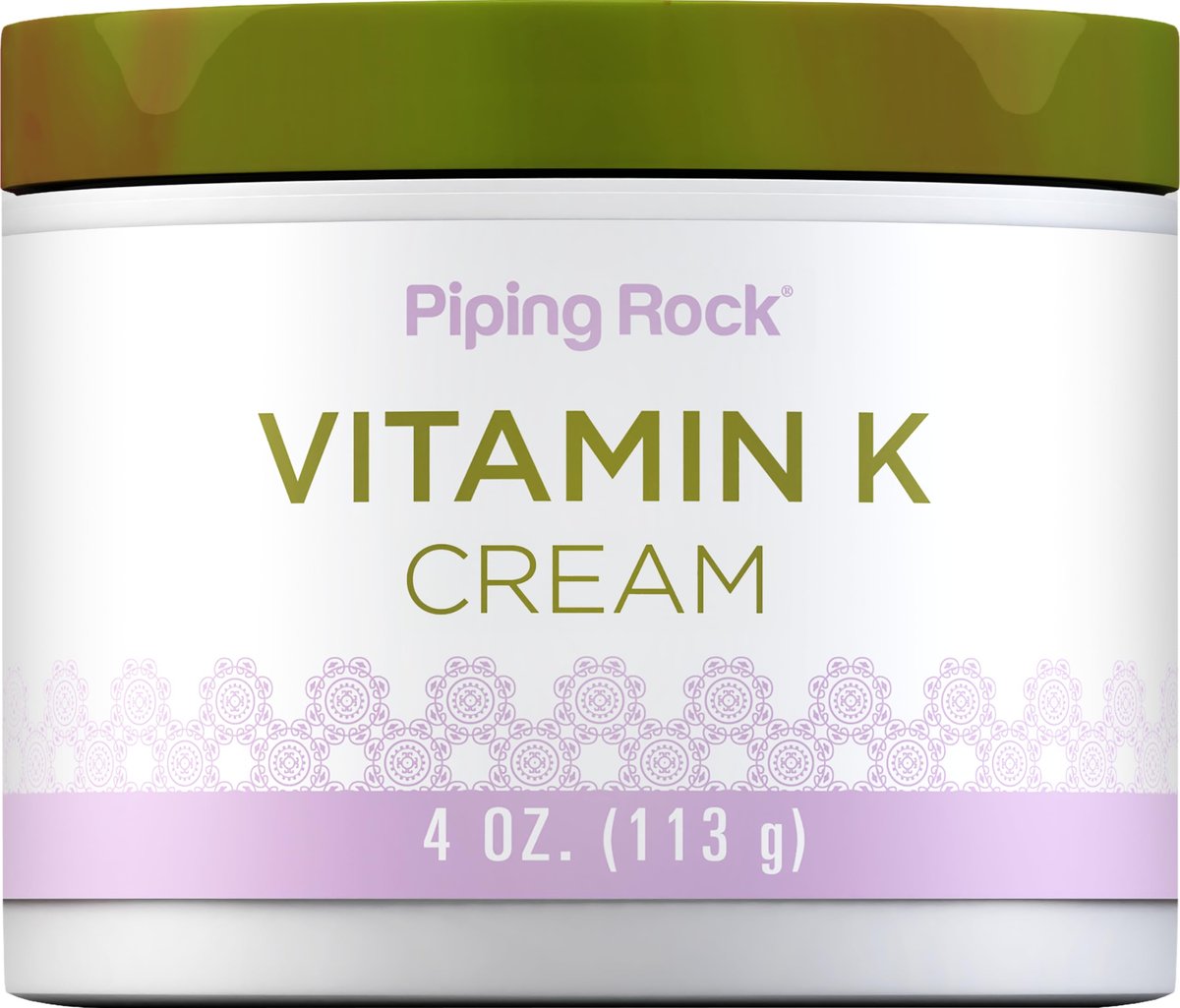 Piping Rock Vitamin K Cream | 4 oz | Supports Bruising, Dark Circles, Spider Veins, Skin & Face - görsel 1