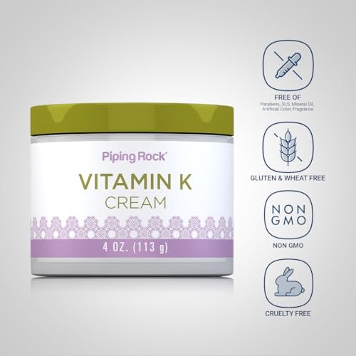 Piping Rock Vitamin K Cream | 4 oz | Supports Bruising, Dark Circles, Spider Veins, Skin & Face - görsel 6