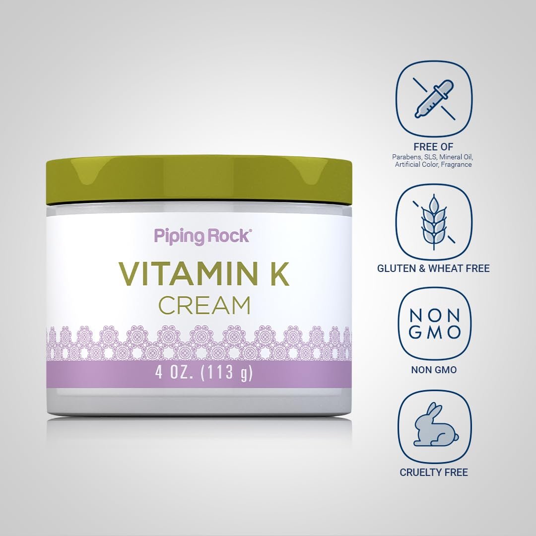 Piping Rock Vitamin K Cream | 4 oz | Supports Bruising, Dark Circles, Spider Veins, Skin & Face - görsel 5