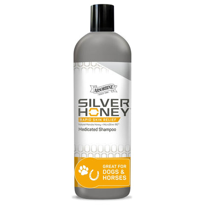 Absorbine Silver Honey Rapid Skin Relief Medicated Shampoo – Medical Grade Manuka Honey & MicroSilver BG – Soothing, Hydrating for Dogs & Horses – 16 oz Avelisse