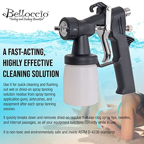 Belloccio Spray Tanning Equipment Cleaner 16 oz – Fast Acting Cleaning Solution for Airbrush Spray Tan Guns & System Maintenance Avelisse