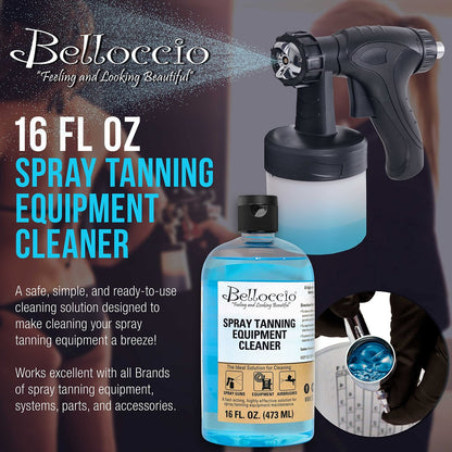 Belloccio Spray Tanning Equipment Cleaner 16 oz – Fast Acting Cleaning Solution for Airbrush Spray Tan Guns & System Maintenance Avelisse