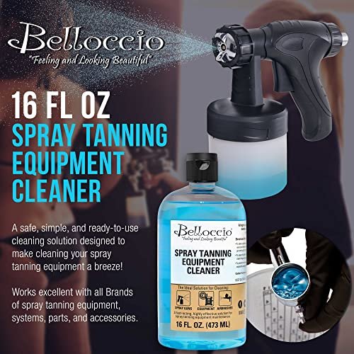 Belloccio Spray Tanning Equipment Cleaner 16 oz – Fast Acting Cleaning Solution for Airbrush Spray Tan Guns & System Maintenance Avelisse