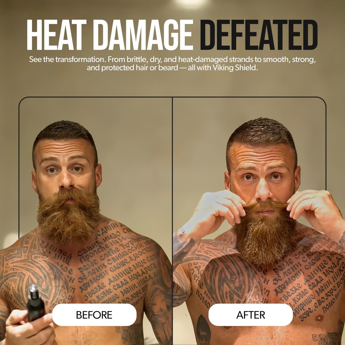 Beard & Hair Heat Protectant Spray – Viking Shield by The Beard Struggle | Thermal Protector Up to 450°F with Argan Oil, 4 Fl Oz Avelisse