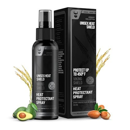 Beard & Hair Heat Protectant Spray – Viking Shield by The Beard Struggle | Thermal Protector Up to 450°F with Argan Oil, 4 Fl Oz Avelisse