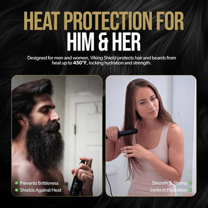 Beard & Hair Heat Protectant Spray – Viking Shield by The Beard Struggle | Thermal Protector Up to 450°F with Argan Oil, 4 Fl Oz Avelisse