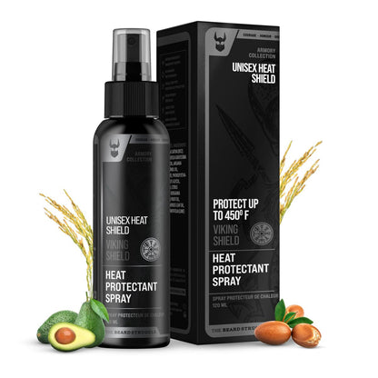 Beard & Hair Heat Protectant Spray – Viking Shield by The Beard Struggle | Thermal Protector Up to 450°F with Argan Oil, 4 Fl Oz Avelisse