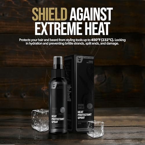 Beard & Hair Heat Protectant Spray – Viking Shield by The Beard Struggle | Thermal Protector Up to 450°F with Argan Oil, 4 Fl Oz Avelisse