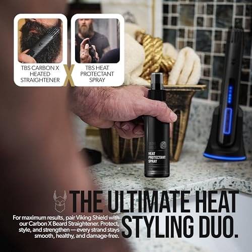 Beard & Hair Heat Protectant Spray – Viking Shield by The Beard Struggle | Thermal Protector Up to 450°F with Argan Oil, 4 Fl Oz Avelisse