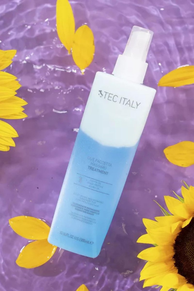 Tec Italy Due Faccetta Massimo Leave-In Treatment for Overprocessed Hair – UV Protection, Frizz Control & Deep Hydration, 10.14 fl oz Avelisse